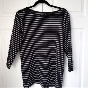 Faded Glory Black and White Striped Shirt